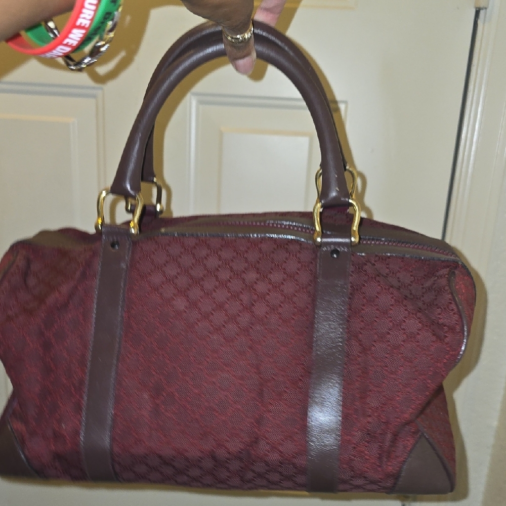 Celine Boston Burgundy Handbag